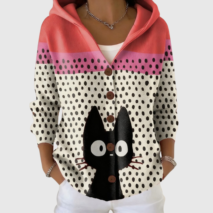 Cardigan en tricot confortable avec capuche Theresa