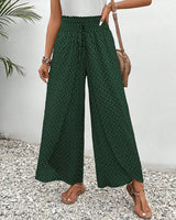 Pantalon large à cordon élastiqué à imprimé géométrique