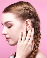 Bague ouverte en zircone avec initiales