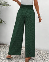 Pantalon large à cordon élastiqué à imprimé géométrique