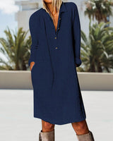 Robe de couleur unie à manches longues