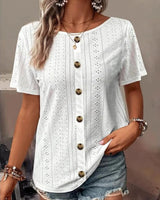 T-shirt col rond de couleur unie