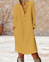 Robe de couleur unie à manches longues