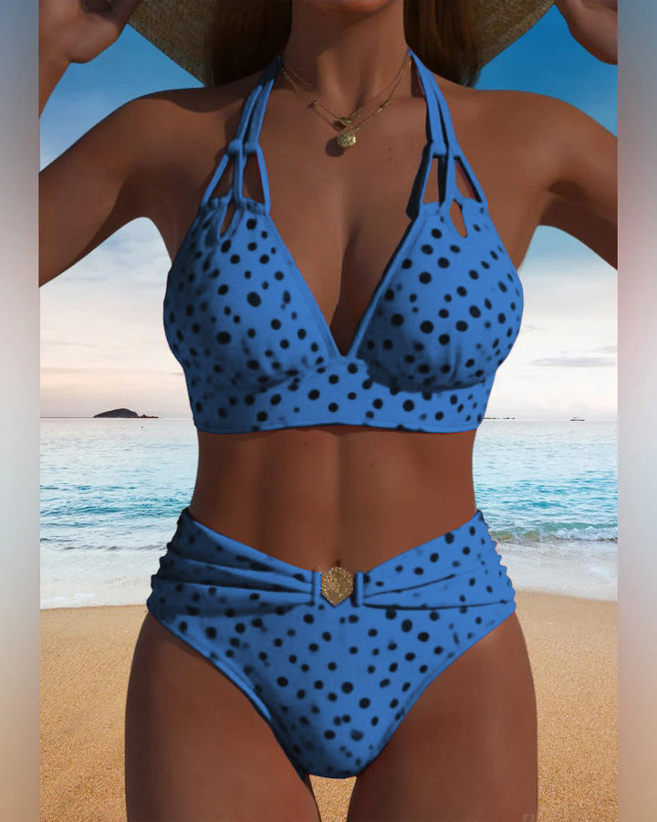 Maillot de bain deux pièces sexy à pois