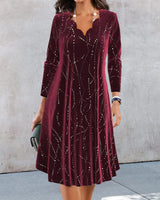 Robe élégante à manches longues et col en V