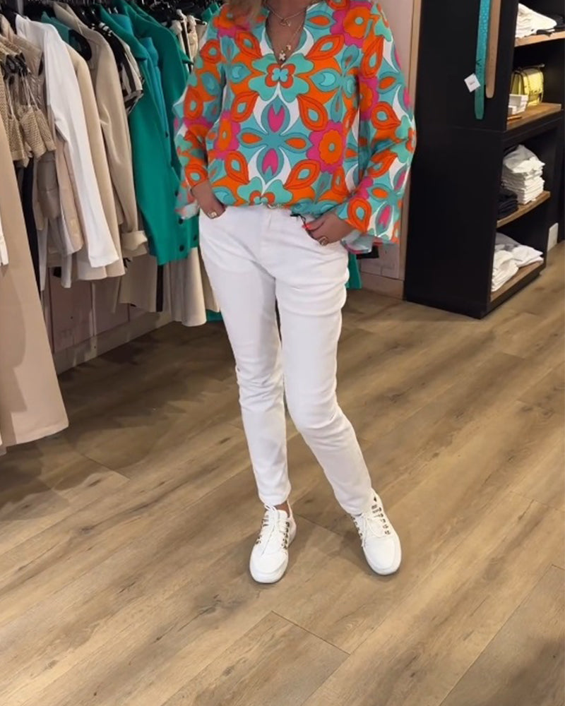 Blouse imprimée ample et polyvalente