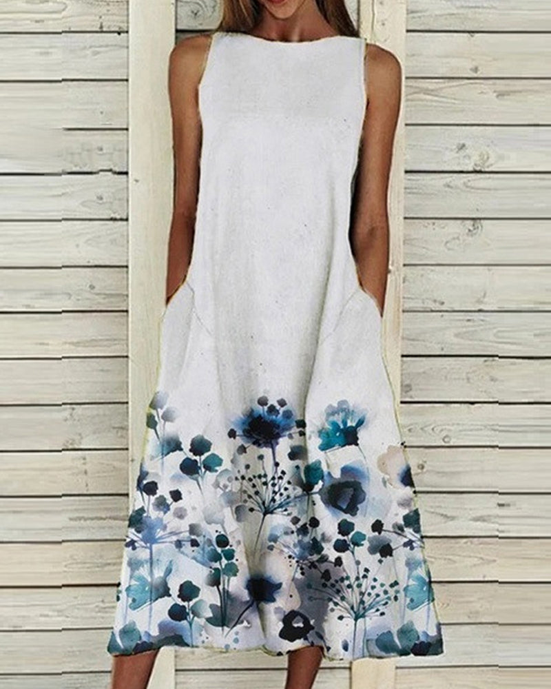 Robe sans manches imprimée