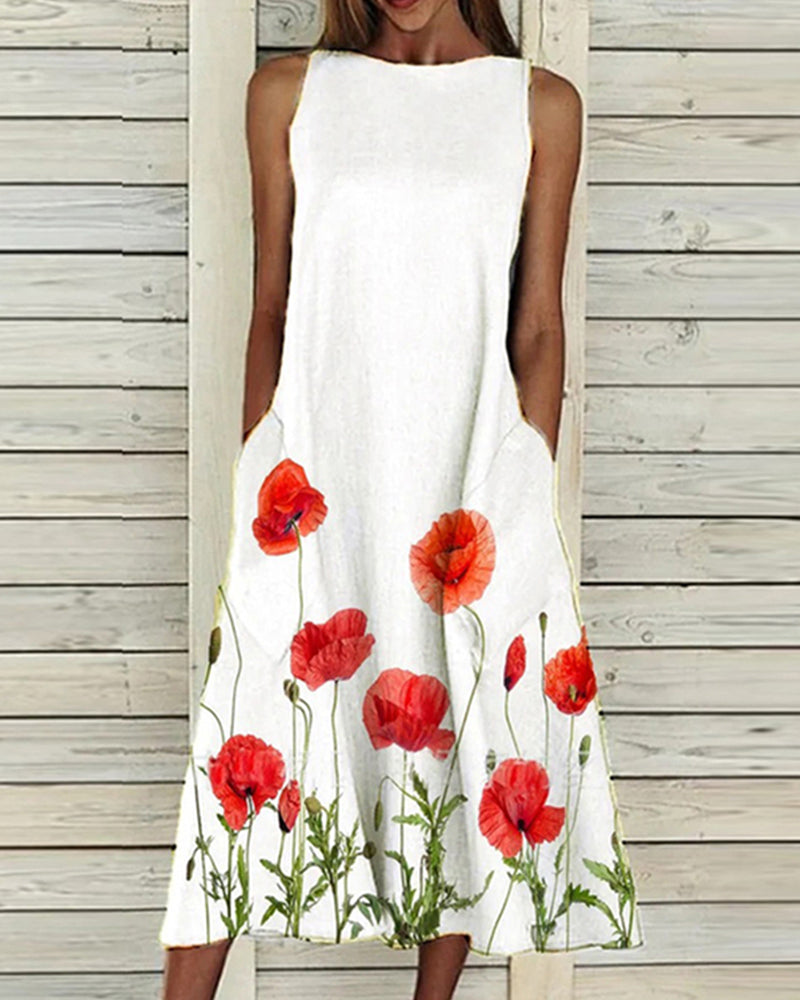 Robe sans manches imprimée