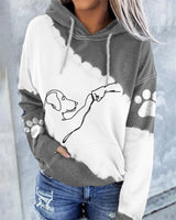 Sweat à capuche à manches longues et imprimé bloc de couleur