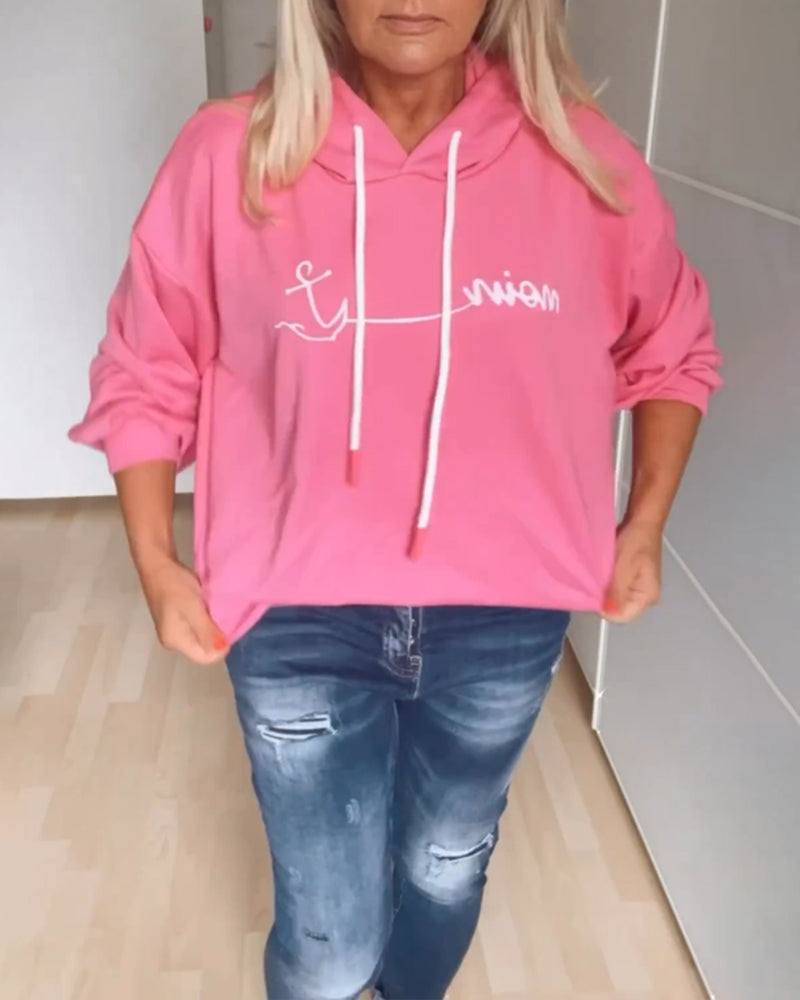 Sweats à capuche amples à imprimé ancre