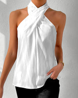 Débardeur Mode Halter Couleur Unie