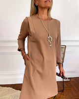 Robe droite élégante à manches longues