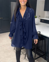 Blouse à volants et style élégant