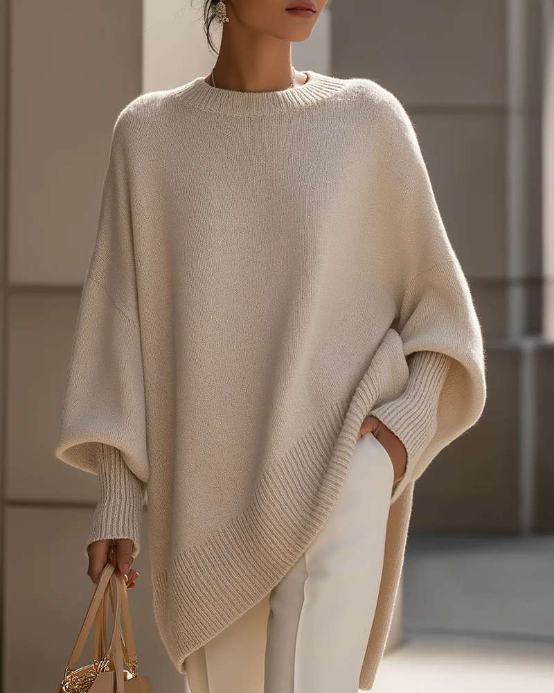 Pull Col Rond Loose Mi-Long