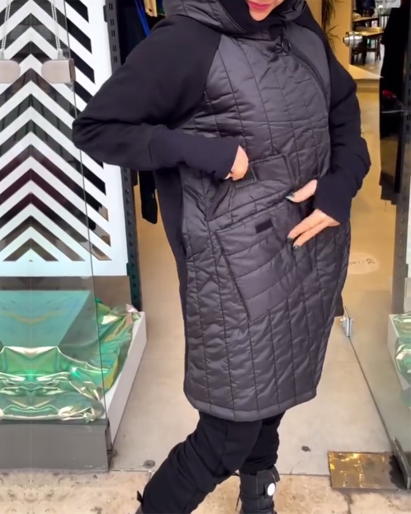 Manteau à capuche décontracté avec poche
