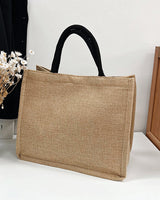 Sac à bandoulière grande capacité en lin portable
