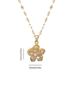Collier pendentif rotatif à 360° à cinq pétales de fleur
