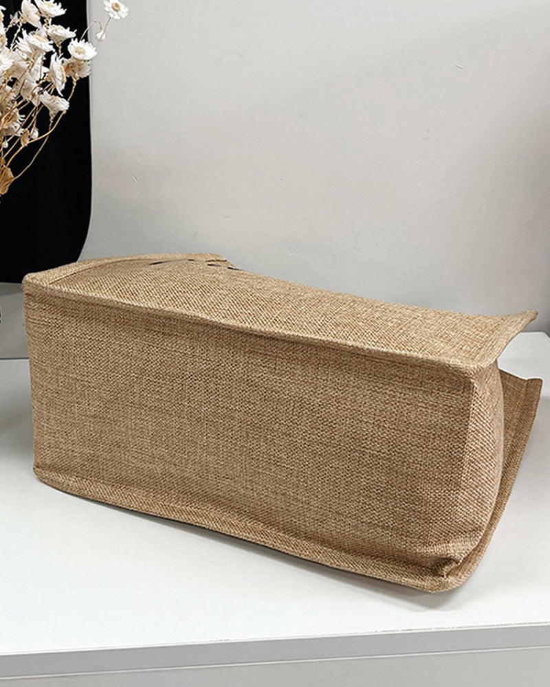 Sac à bandoulière grande capacité en lin portable