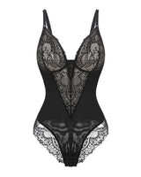 Bodysuit Décolleté Profond En V Et Dentelle Gainante