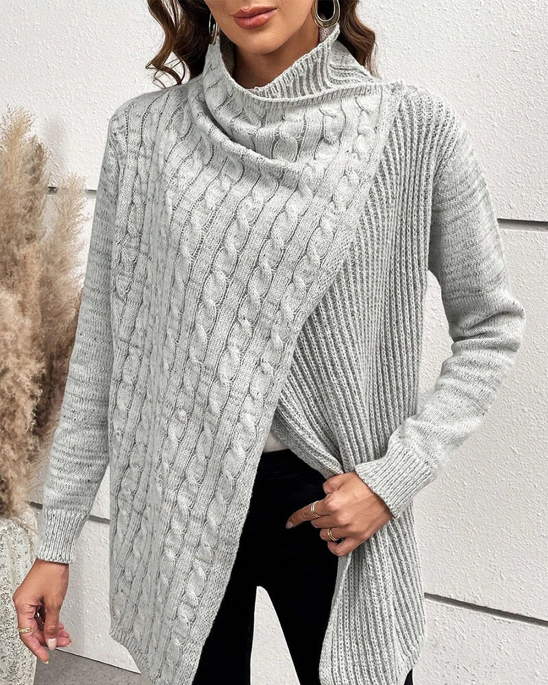 Pull décontracté de couleur unie fendu
