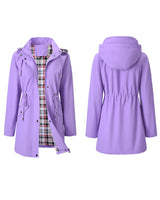 Trench Long Imperméable À Capuche Pour Femme
