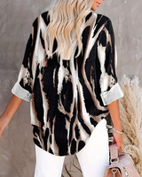 Blouse Col Montant Imprimé Irrégulier