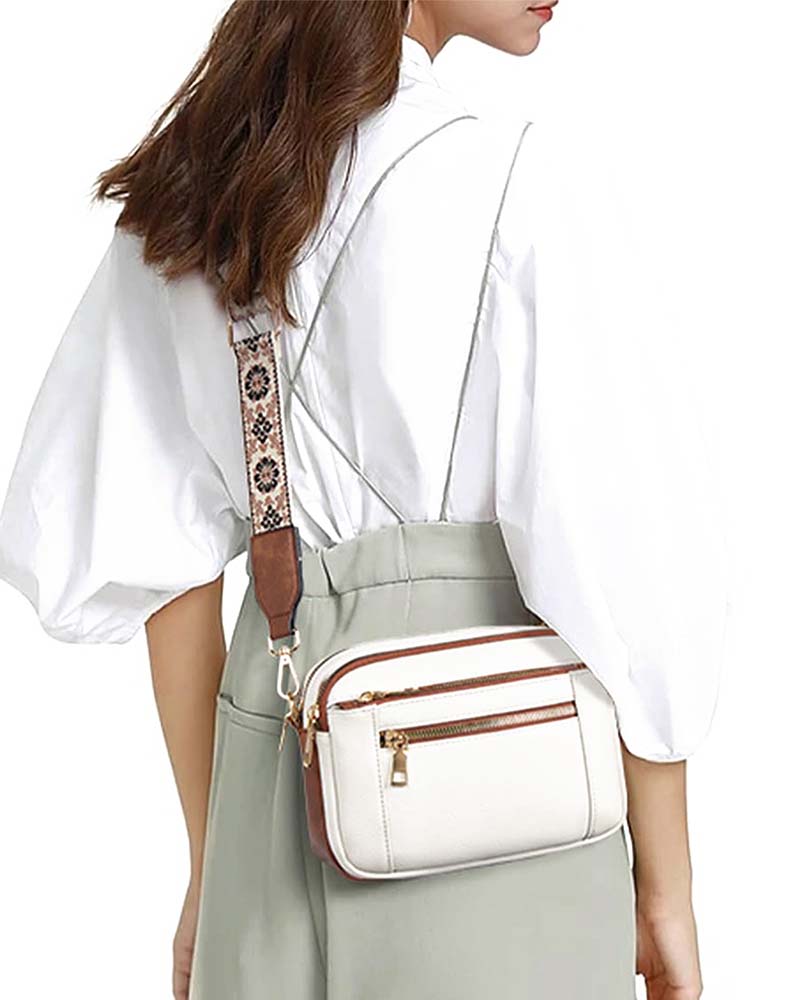 Sac bandoulière zippé multifonctionnel