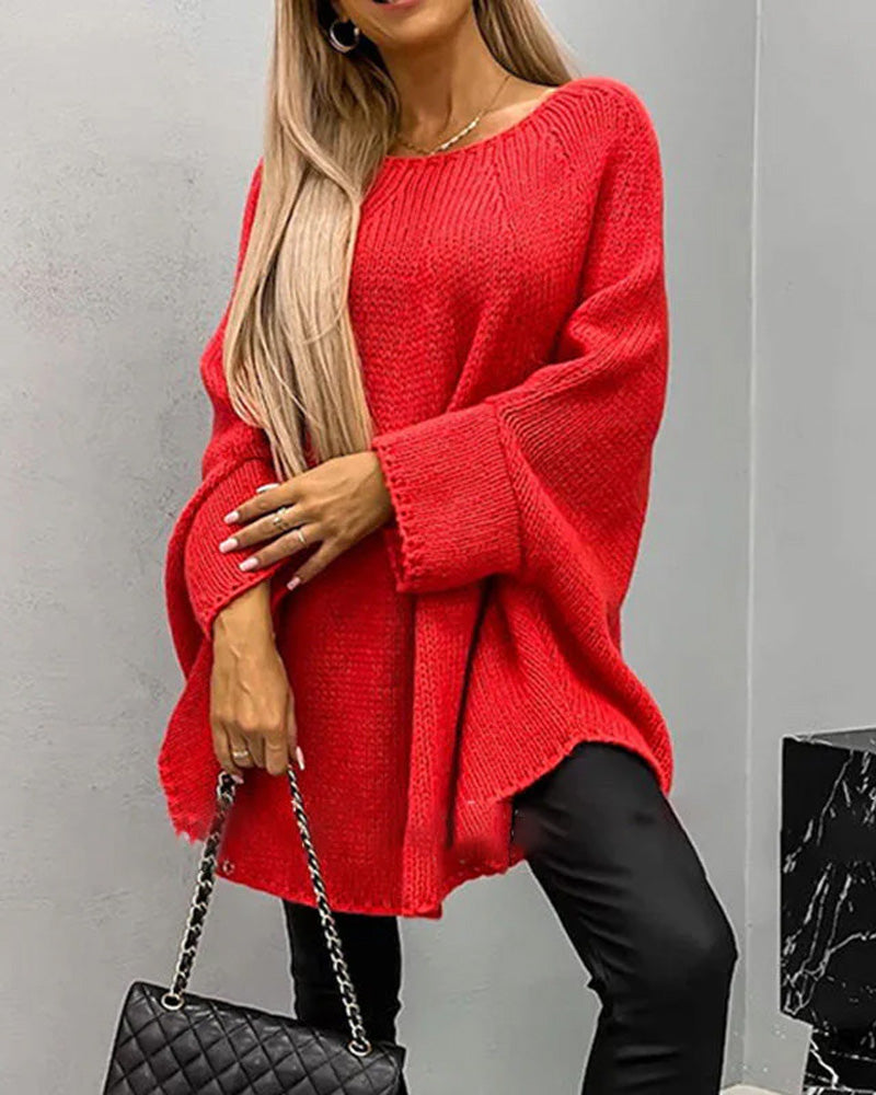 Pull cape en tricot élégant pour femme
