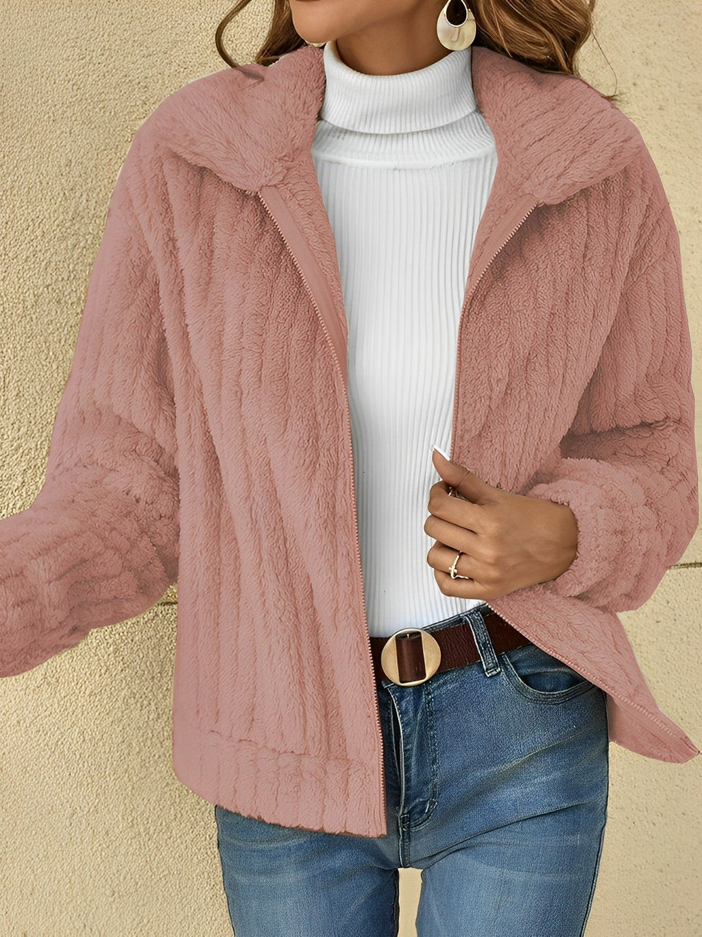 Elif | Manteau en peluche au style décontracté et confortable pour femme