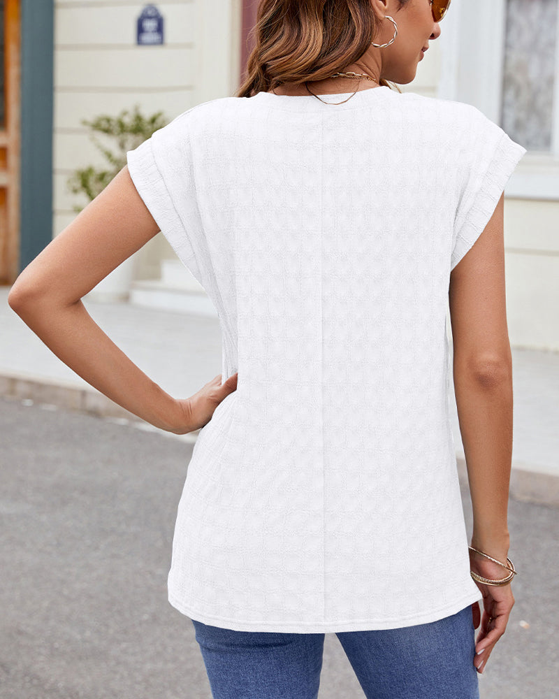T-Shirt Col Rond Uni Manche Courte