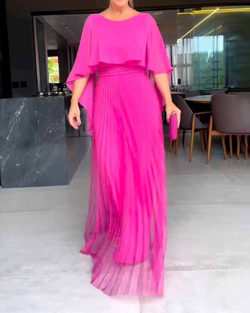Robe longue à col rond et ligne A