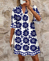 Robe Droite Élégante avec Imprimé Floral