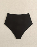 Bas De Maillot Plissé Uni Taille Haute