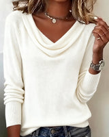 Pull Tendance À Manches Longues Avec Col En Fourrure