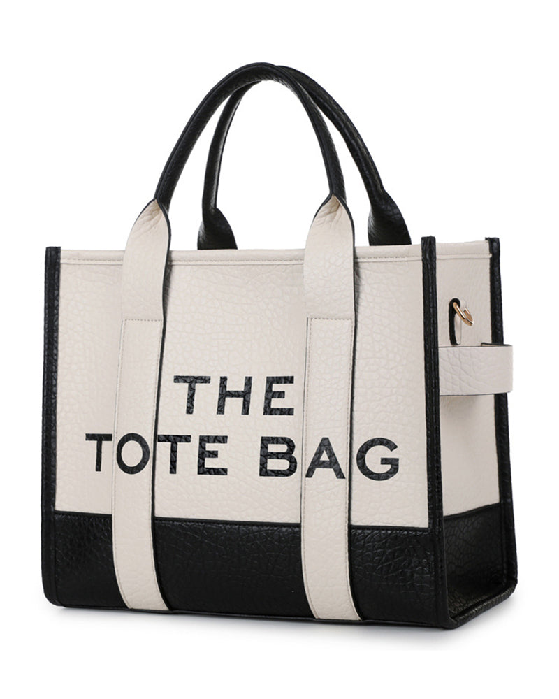 Sac fourre-tout tendance avec coutures bicolores
