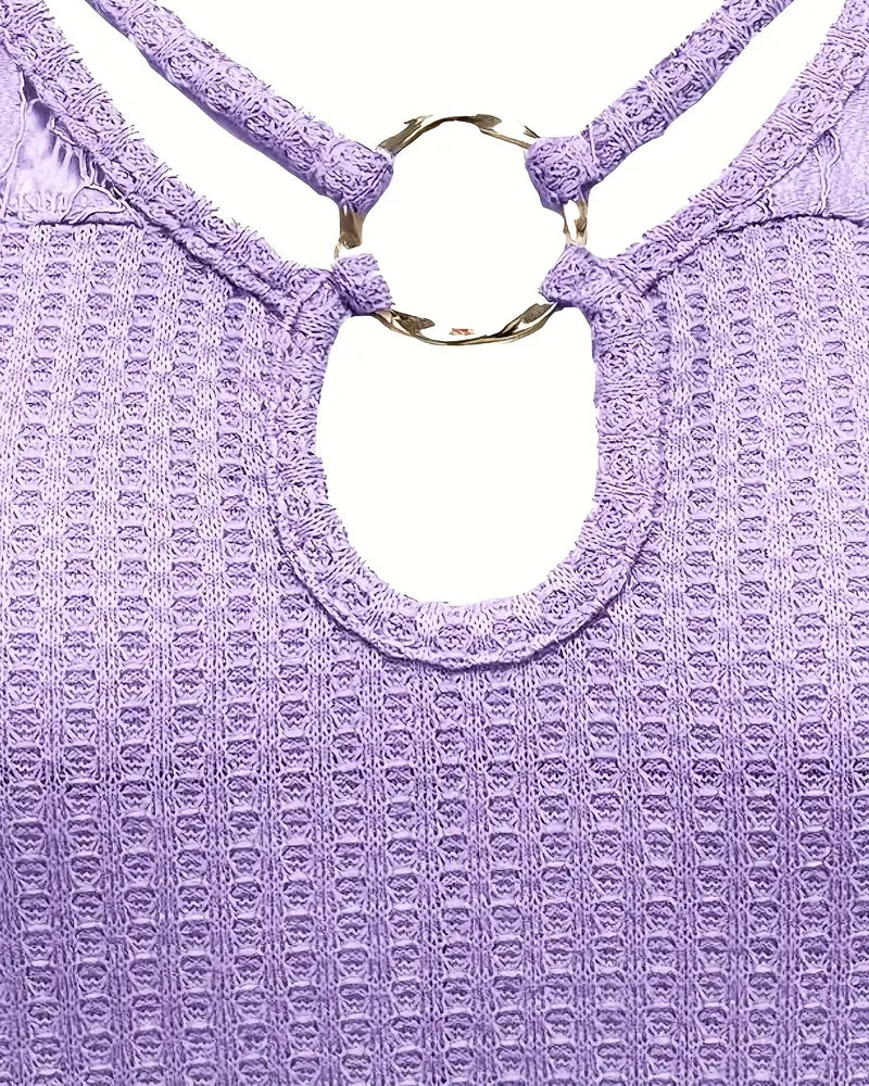T-Shirt Dentelle Panneau Tricoté