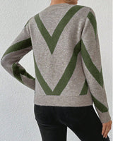 Pull Avec Caractéristiques Imprimé Géométrique Et Col Rond