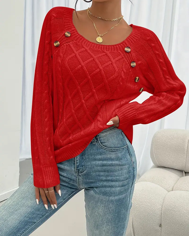 Pull Uni Manches Raglan Boucle Point De Câble