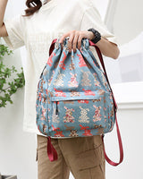 Sac à bandoulière avec cordon de serrage de style ethnique