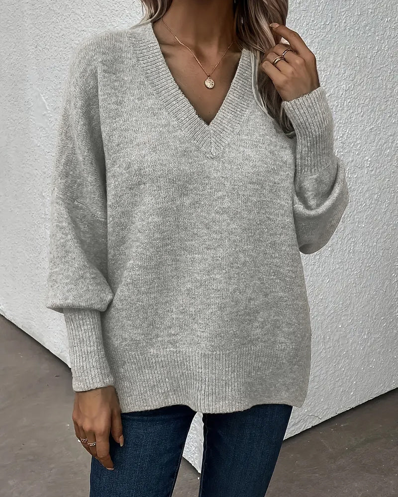 Pull Manche Lanterne Encolure En V