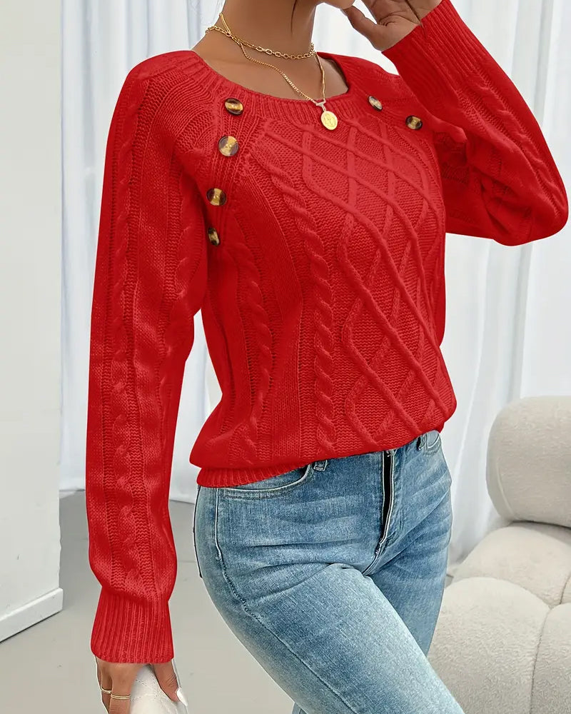 Pull Uni Manches Raglan Boucle Point De Câble