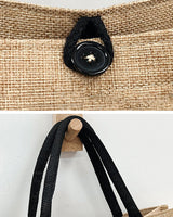 Sac à bandoulière grande capacité en lin portable