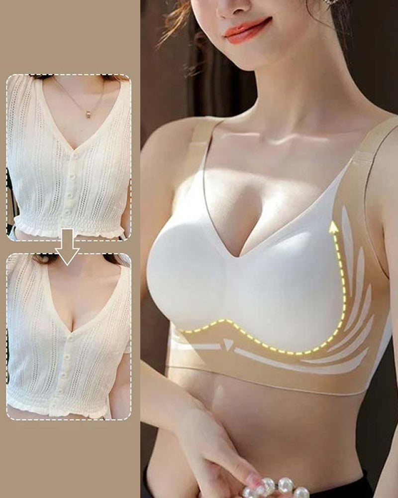Soutien-gorge push-up sans armatures liftant anti-relâchement