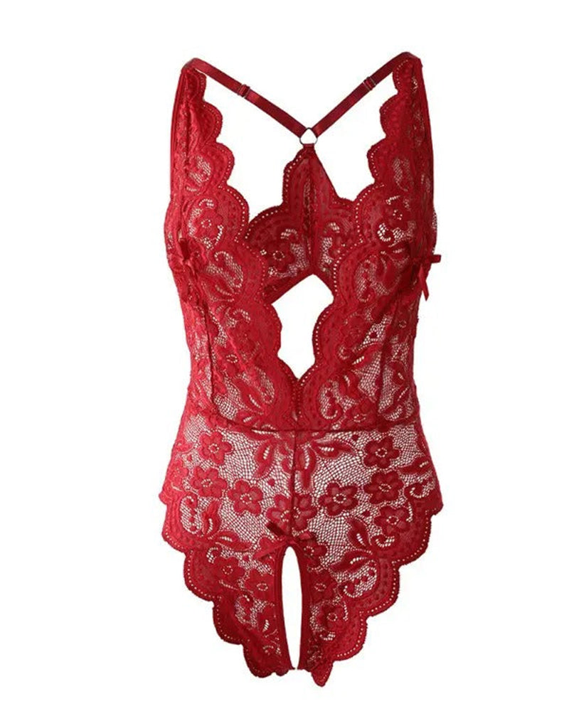 Pyjama sexy en dentelle sans entrejambe