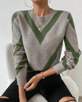 Pull Avec Caractéristiques Imprimé Géométrique Et Col Rond