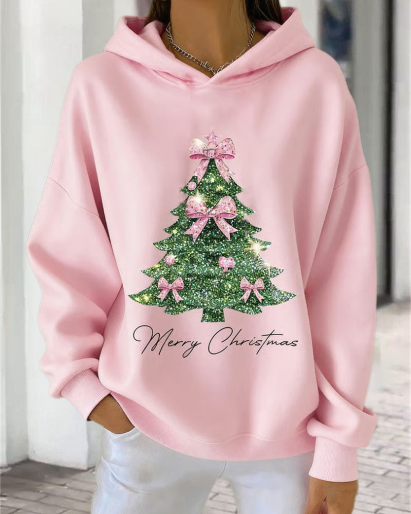 Sweat À Capuche Décontracté Imprimé Noël