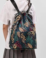 Sac à bandoulière avec cordon de serrage de style ethnique