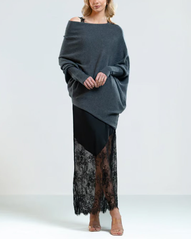 VÊtement Maille Asymétrique Drappé Et Innovant