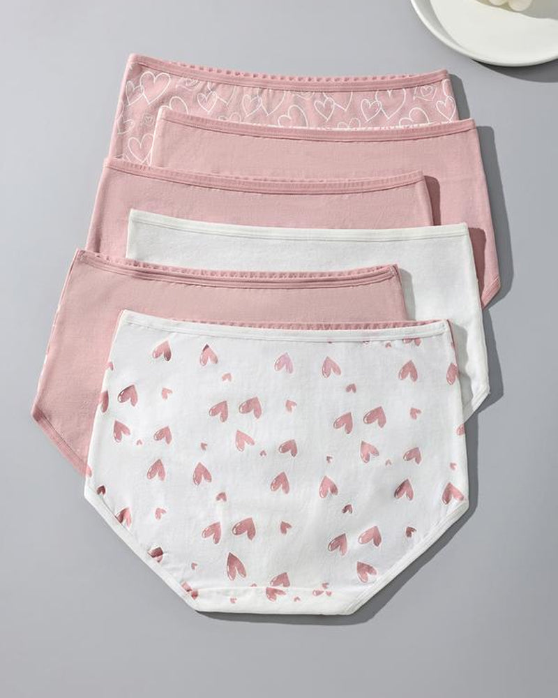 Culotte Femme Mignon Amour Imprimé Doux Respirant