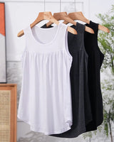 Ensemble Trois Pièces Sans Manches Plissé Veste Ample